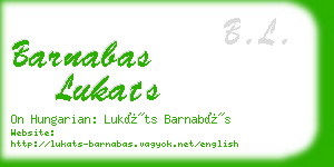 barnabas lukats business card